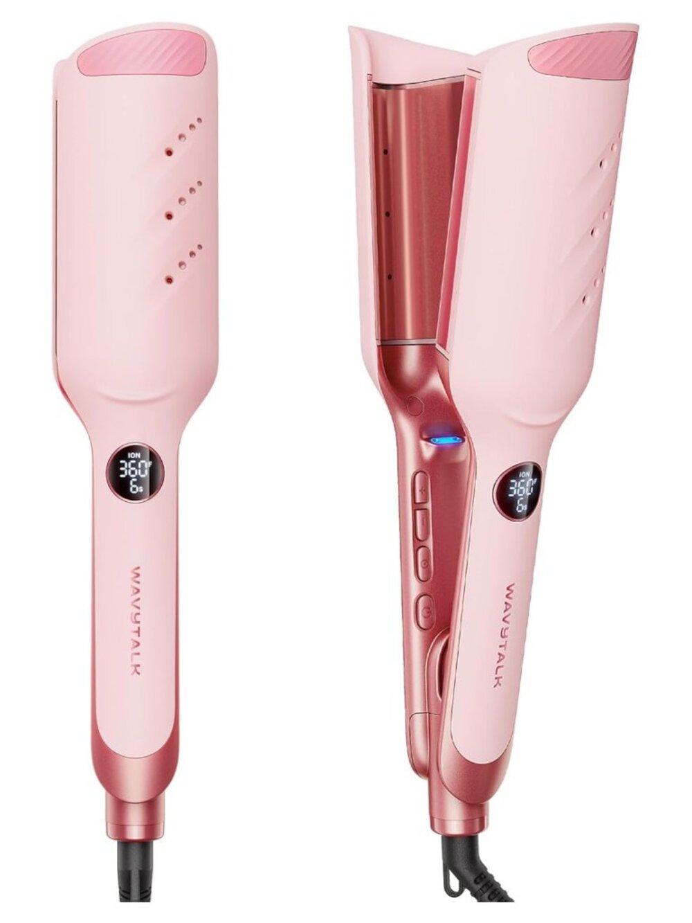 Wavytalk Ionic Hair Waver Ceramic Crimper Pink 35mm Deep V Plates